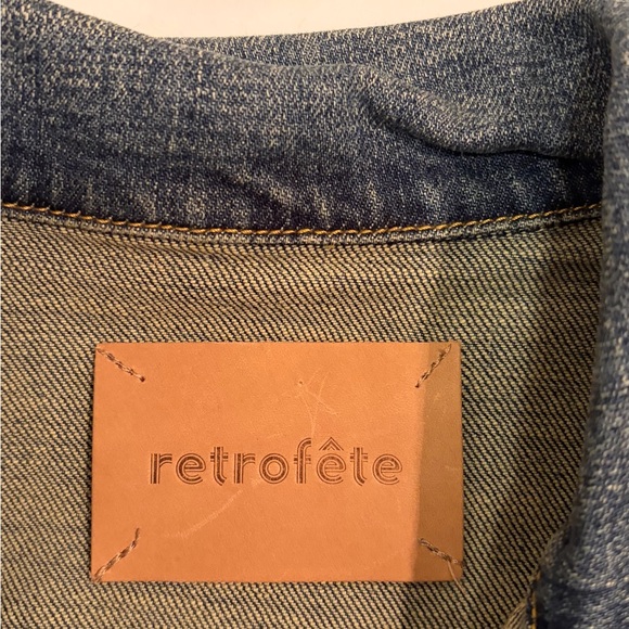 RETROFÉTE RETROFETE Clara Belted Distressed Denim Mini Shirt Dress Small - Picture 13 of 16